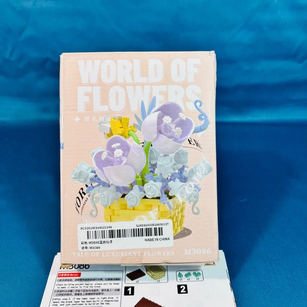 World of Flowers M3086 Blue Fairy 166pc Mini Flower Building Block Set